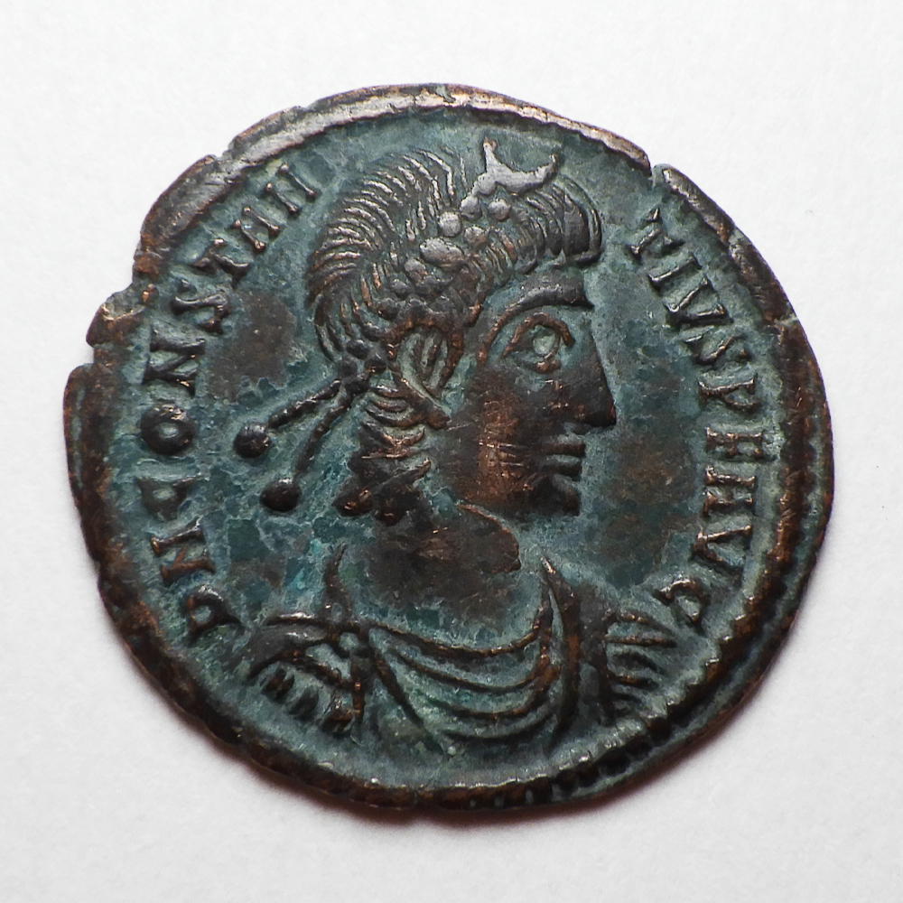 【古代ローマコイン】Constantius II（コンスタンティウス2世）クリーニング済ブロンズコイン 銅貨(we6XAwkuQt)_画像1