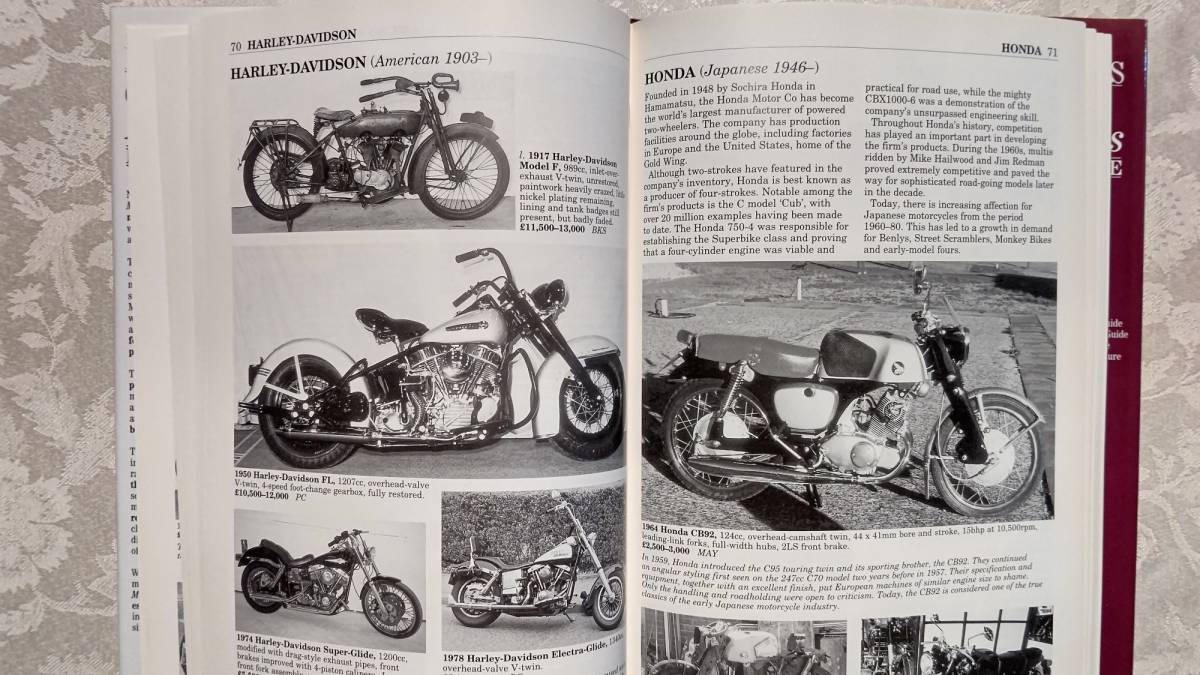 カバー付きハードカバー洋書 ヴィンテージ オートバイ Classic motorcycles 画像付き評価本 PRICE GUIDE 1999/2000 1998 Reed consumer 