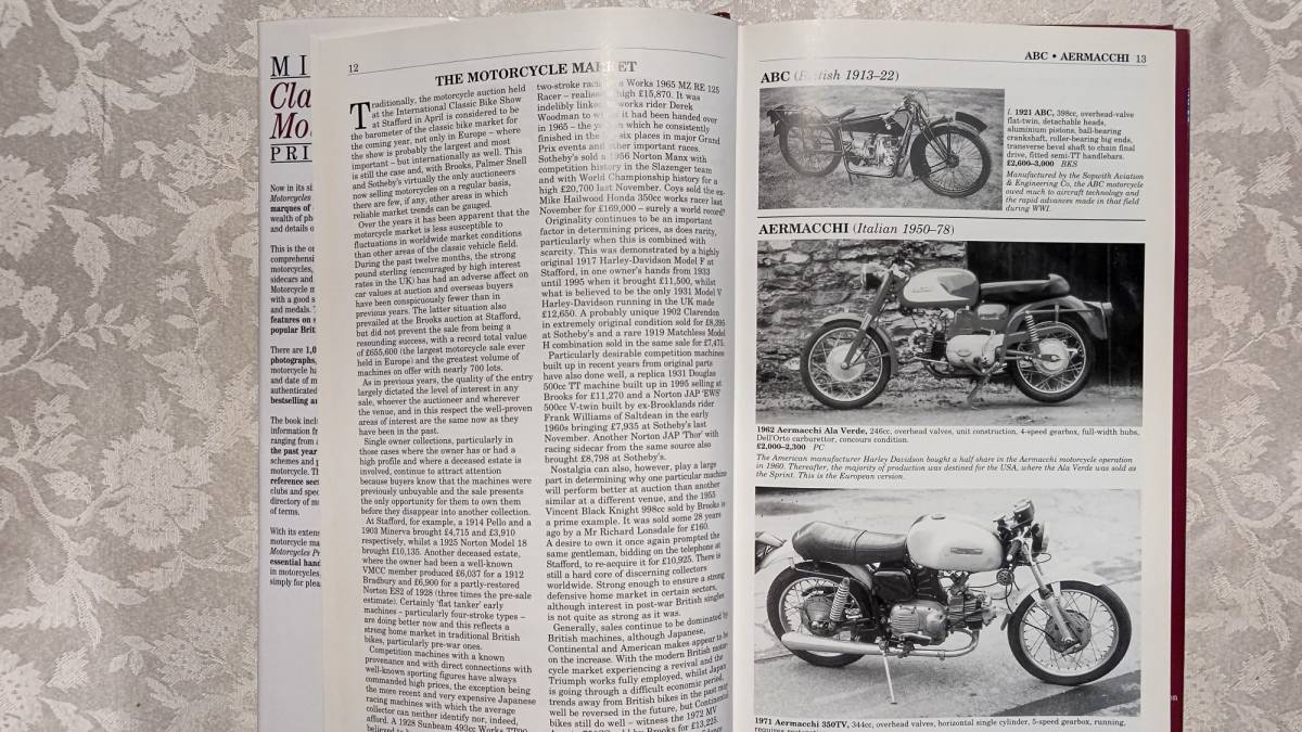 カバー付きハードカバー洋書 ヴィンテージ オートバイ Classic motorcycles 画像付き評価本 PRICE GUIDE 1999/2000 1998 Reed consumer 