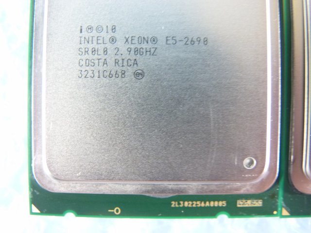 1NDF // 2個セット(同ロット) Xeon E5-2690 2.9GHz SR0L0 Sandy Bridge-EP C2 Socket2011(LGA) COSTA RICA //HP ProLiant DL360p Gen8取外_画像2