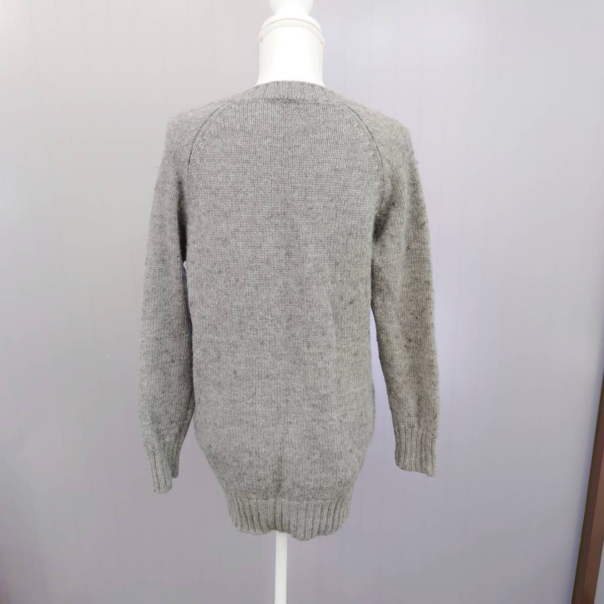 JIL SANDER NAVY◆ニットセーター Mサイズ ウール100％ グレー ジルサンダー ネイビー_画像2