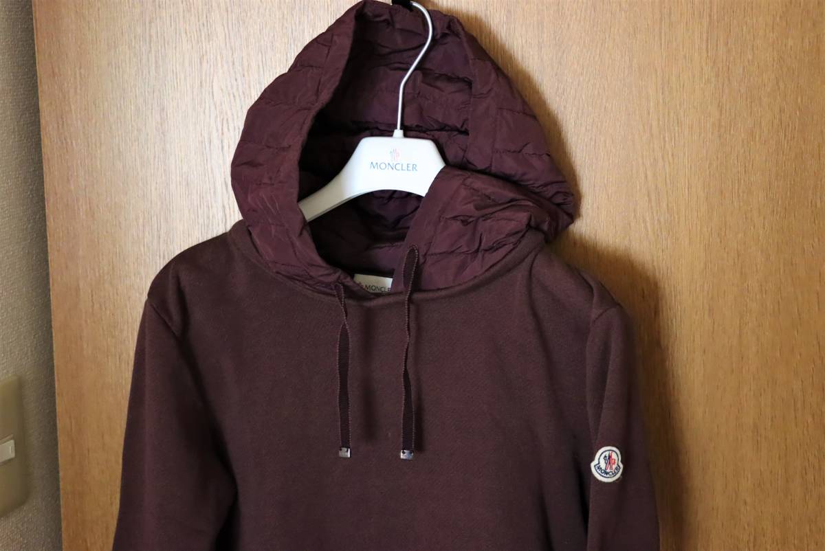 【異種素材】ダウンパーカー レディース 軽量ダウン サイズXS 赤茶 ジャパンタグ モンクレール MONCLER_画像2