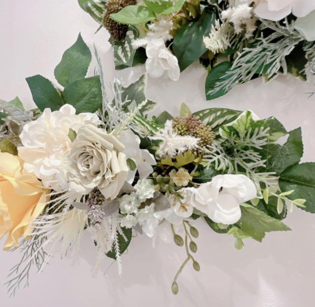豪華2点セット高砂装花にも薔薇黄色×白結婚2次会カラードレス 豪華2点セット高砂装花にも薔薇黄色×白結婚2次会カラードレス