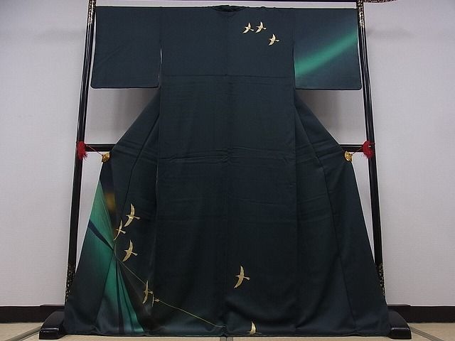 着物屋こころ 染色家 木下茂森 訪問着 飛鳥文 暈し染め 金彩 ロング丈 ...
