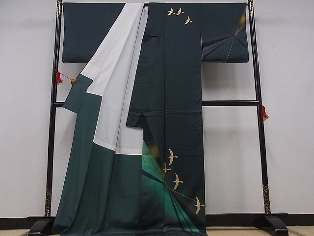 着物屋こころ 染色家 木下茂森 訪問着 飛鳥文 暈し染め 金彩 ロング丈 ...