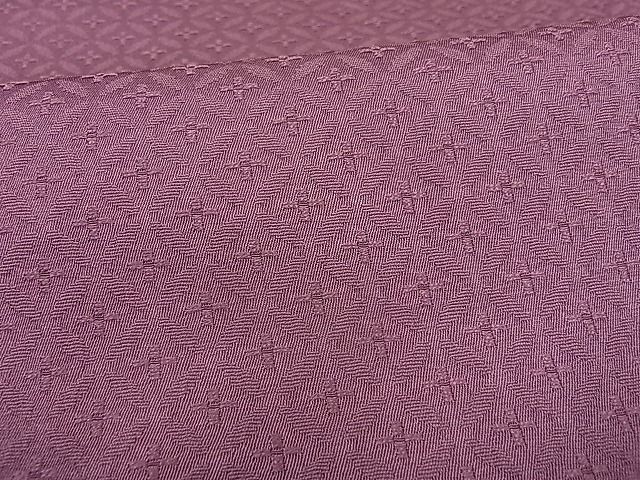 正絹モノトーンに紫ハート しつけ糸有