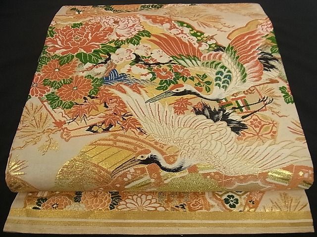 ヤフオク! - 着物屋こころ□アンティーク 大正ロマン 丸帯 唐織 飛鶴御...