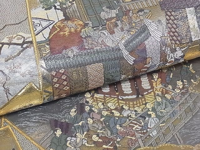 逸品 極上の名品 プラチナ箔 本金箔 壱阡八百口織 丸帯 | www