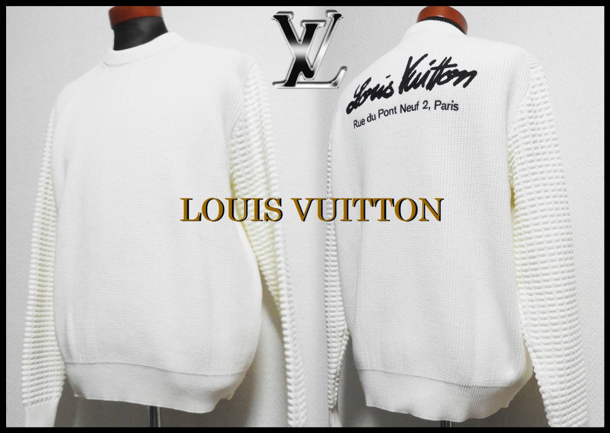 ヤフオク! - LOUIS VUITTON バックロゴ 刺繍セーター オフ...
