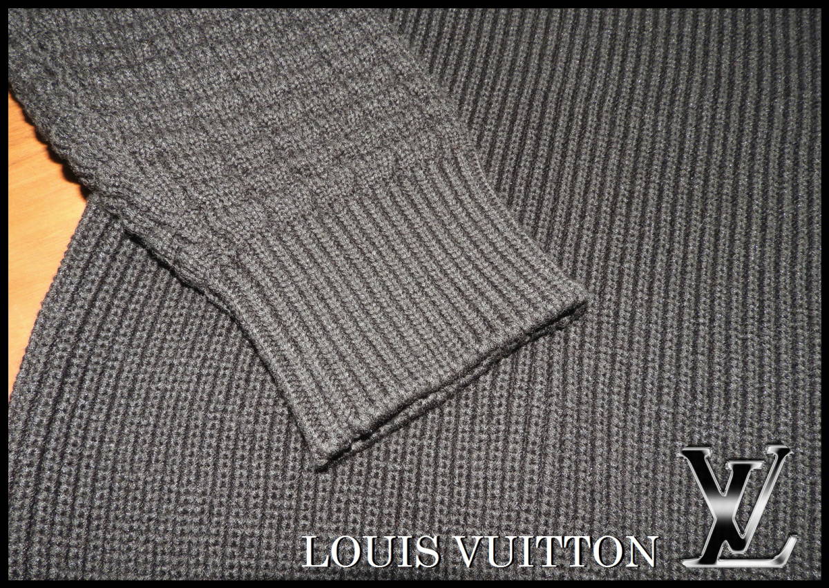LOUIS VUITTON バックロゴ 刺繍セーター ルイヴィトン ブラック 黒 メンズ S ニット モノグラム ダミエ ジャケット 長袖 ブルゾン_画像9