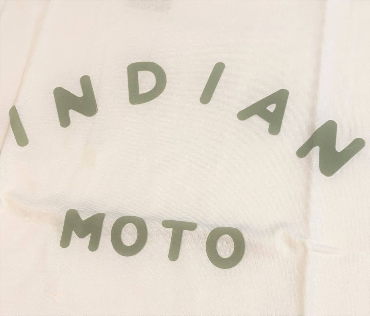 【Indian Motocycle】Mサイズ　ホワイト　ロゴ”INDIAN MOTO”Tシャツ　インディアンモトサイクル　ランブル_画像2