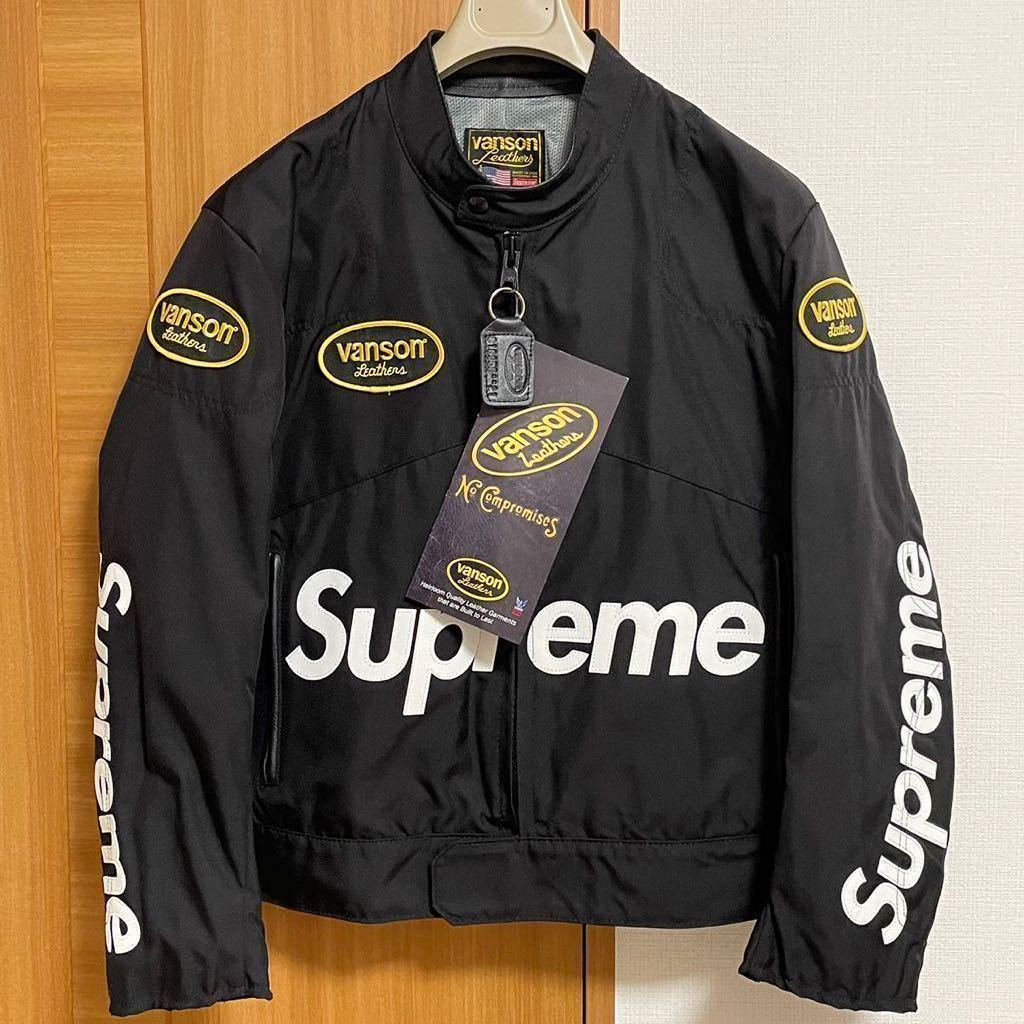 【新品未使用】Supreme 21SS Vanson Leathers Cordura Jacket M Black the north face small box logo tee sweatshirt shoulder bag 22AW