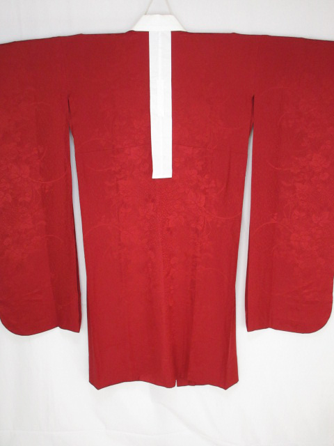 美品!やまと誂製*真紅色*正絹半衿付*無双*振袖用*長襦袢*134cm*FN21_画像8