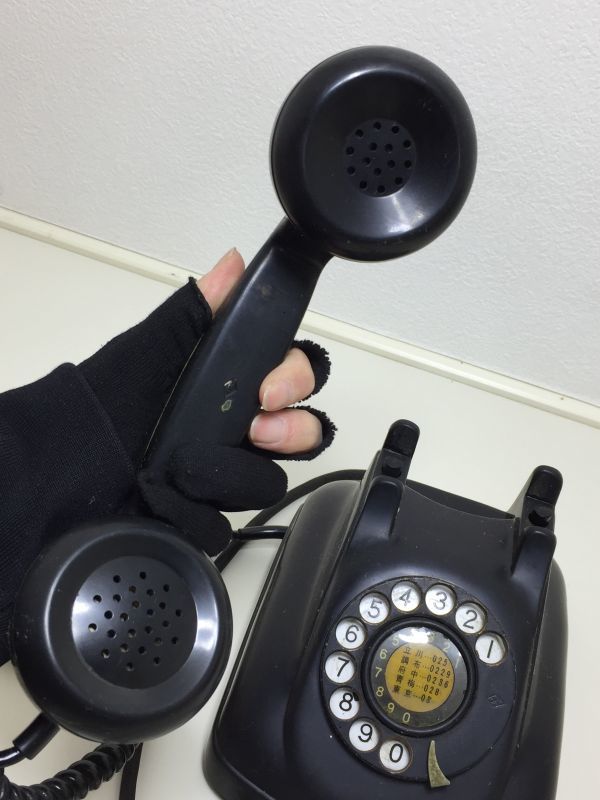 12/4B.h 4 number A automatic type telephone machine .-96 number 11-1955. serial number 765 Oki Electric industry corporation black telephone Showa Retro that time thing 