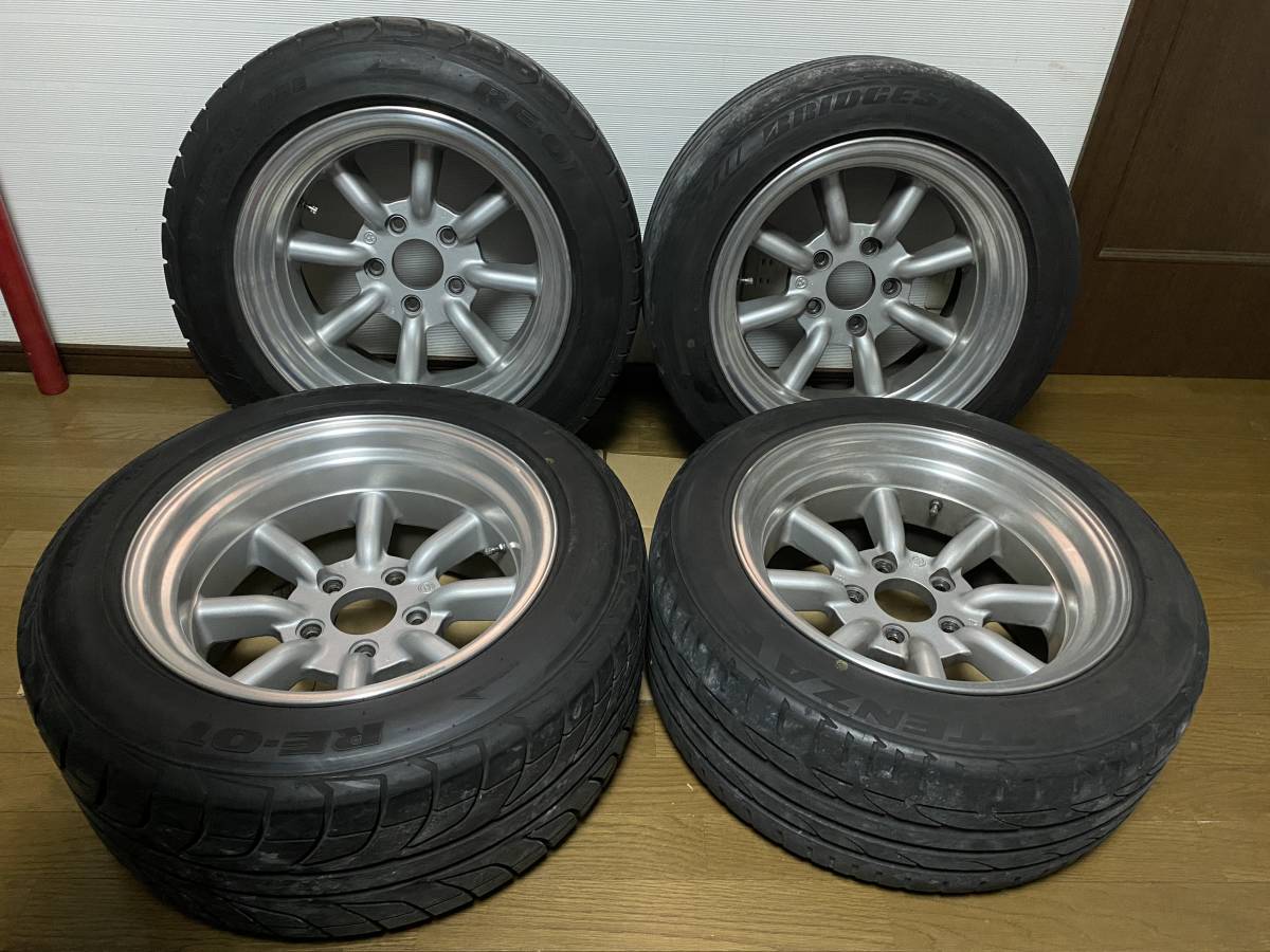 引き取りメイン ワタナベホイール16インチ pcd100 5穴 バブ径6 ワタナベ Rタイプ 16インチ 8.5J -6 5穴 PCD114.3 深リム 195/50