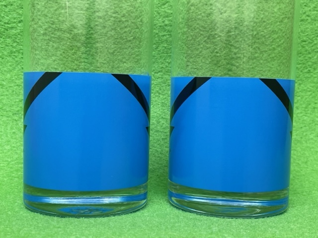 ! Showa Retro Vintage kitchen miscellaneous goods pop modern Pierre Cardin largish glass 2 piece . height glass blue!