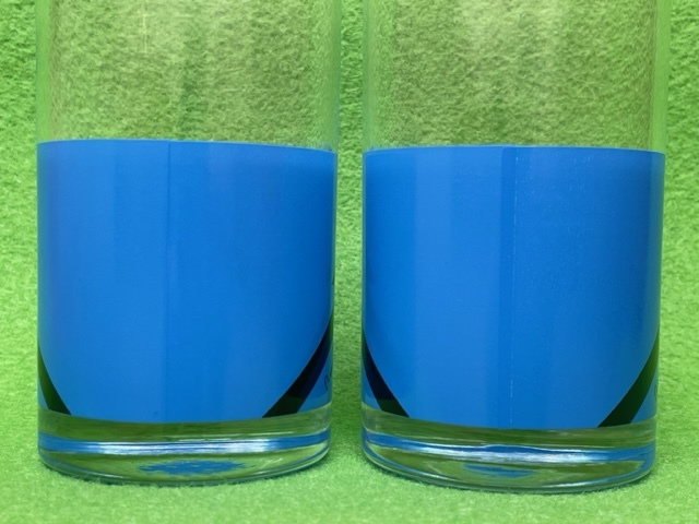 ! Showa Retro Vintage kitchen miscellaneous goods pop modern Pierre Cardin largish glass 2 piece . height glass blue!