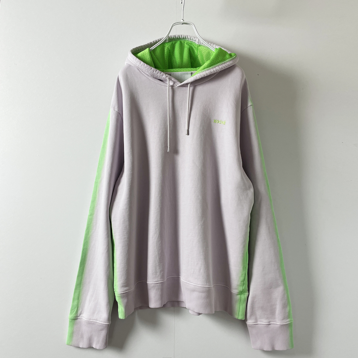 KOCHE コシェ 22SS オーバーサイズ プルオーバー パーカー ピンク 紫 ラベンダー パープル サイドライン 綿 ストリート M / XXL , 2XL , 3L