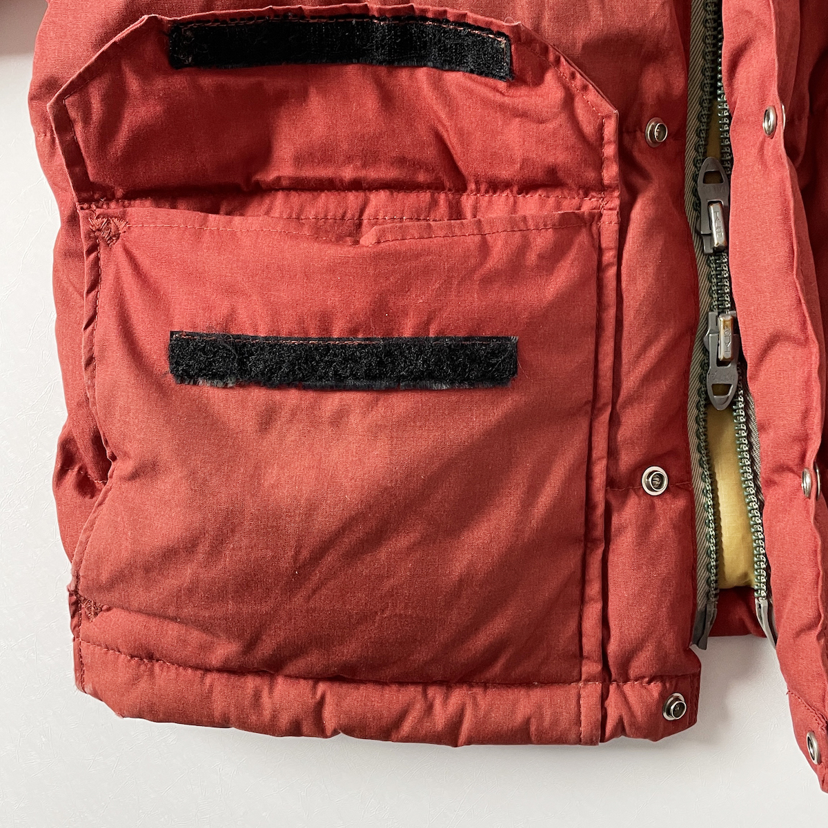 THE NORTH FACE　90s ヴィンテージ USA製 ウォッシャブル 厚手 ダウン ジャケット オレンジ 赤 ダブル ジップ 冬 ザ ノースフェイス S / M