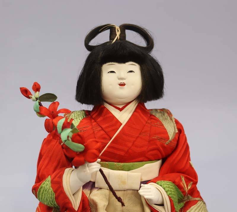 □即決□ 丸平 御所 稚児人形 花持ち 高26cm 昭和初期 御所人形 □即決□ 丸平 御所 稚児人形 花持ち 高26cm 昭和初期 御所人形