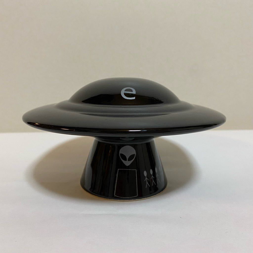 BESCHWA beschwa ビシュワ 陶器 貯金箱 宇宙人 UFO 円盤型 ブラック SAVE MONEY インテリア 小物 現状品の画像2