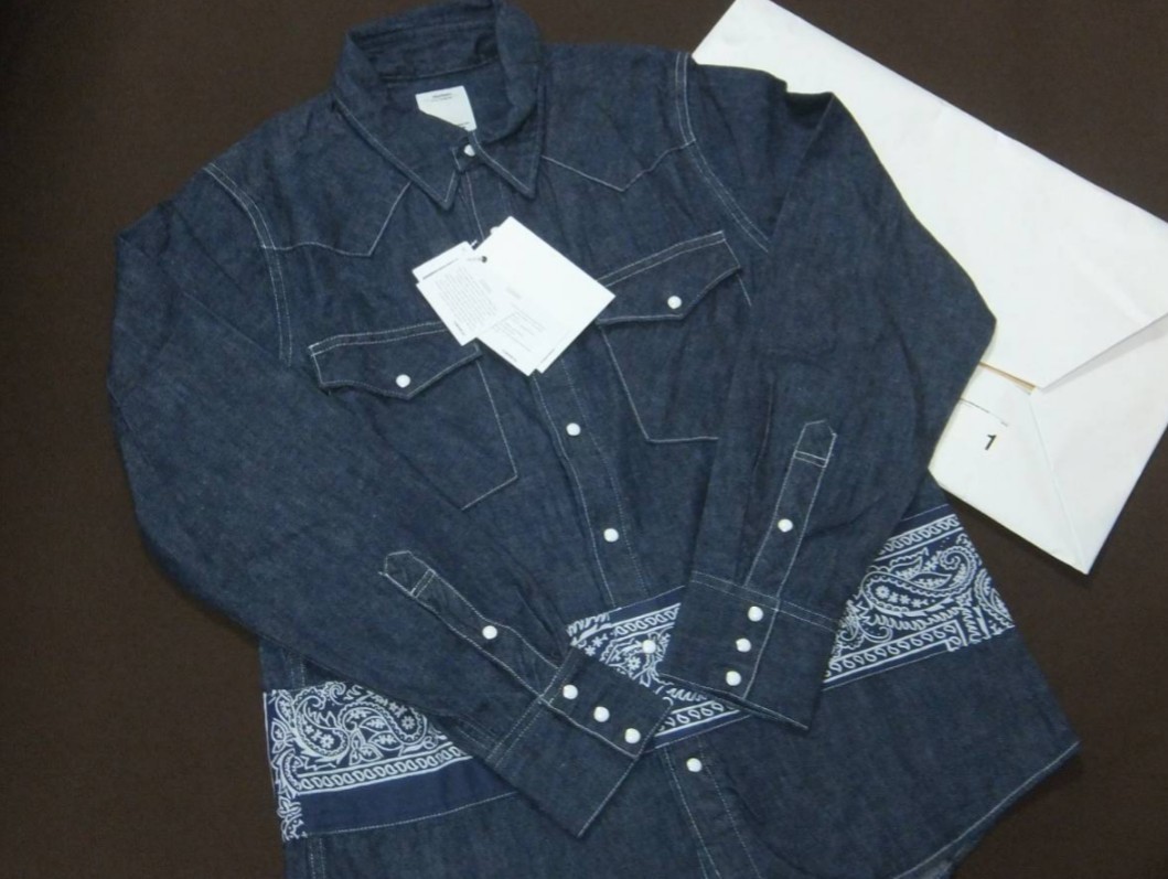 visvim 新品未使用！ SS BANDANA BORDER SHIRT ONE WASH バンダナ ビズビム 中村ヒロキ レアアイテム！