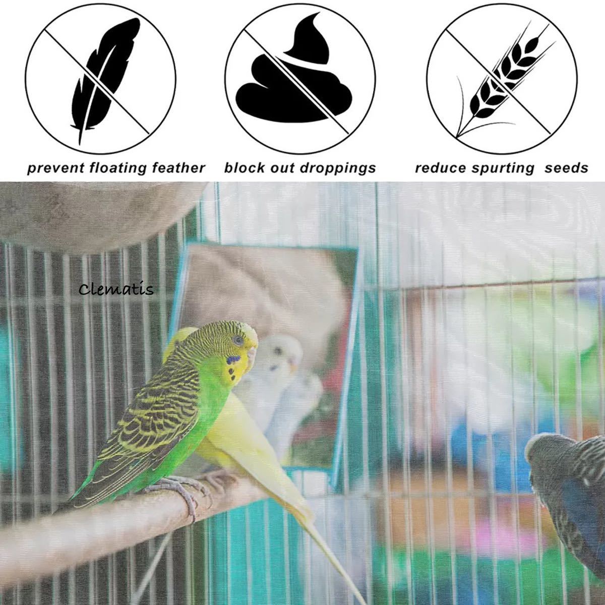 人気急上昇 鳥 小動物 糞 餌飛び散り防止 カバーエサ飛び散り防止ネット 鳥かごネット鳥籠用