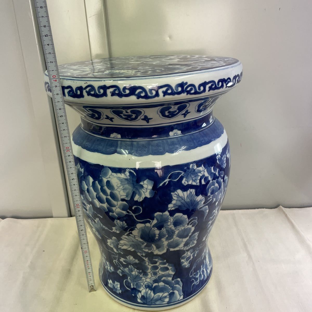 再入荷低価 陶器製 ガーデンチェア スツール ぶどう Wkafc