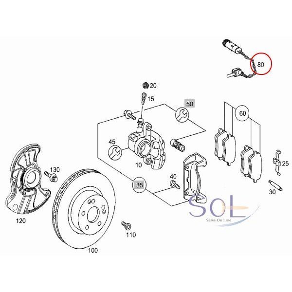 送料185円 ベンツ R171 R172 W463 フロント ブレーキパットセンサー SLK200 SLK280 SLK350 SLK55 G320 G500 G550 2115401717 2205400717_画像2