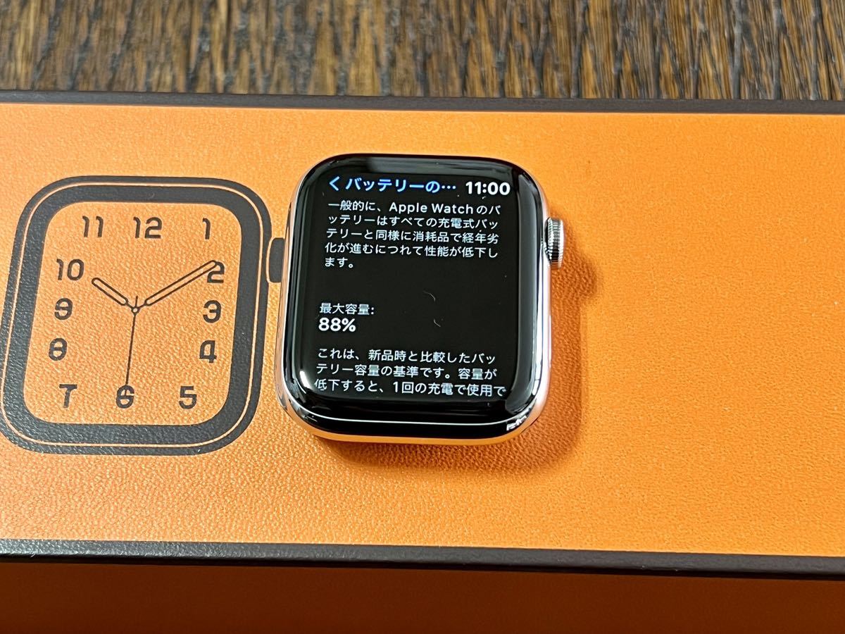 ★ 美品 バッテリー88% ★ Apple Watch HERMES Series 6 44mm アップルウォッチ エルメス  シルバーステンレススチール GPS Cellular