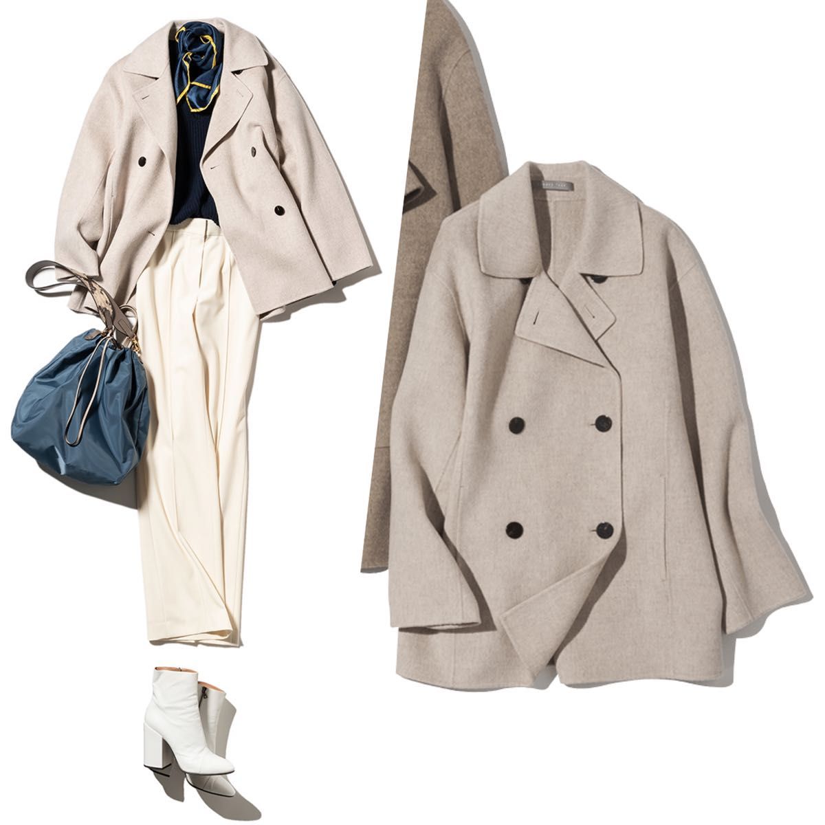 theory luxe 21AW ダブルブレスト ピーコート|PayPayフリマ