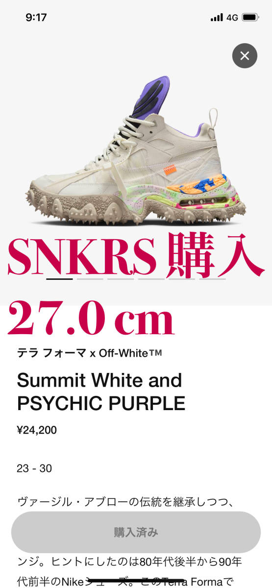 テラフォーマ Off-White×Nike Air Forma Terra