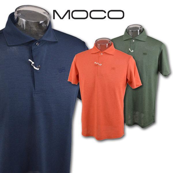 30%OFF【モコ MOCO】メンズ 半袖ポロシャツ M(48) オレンジ 212181440-35 ゴルフ カジュアル 吸汗速乾 UVカット 日本製 上質