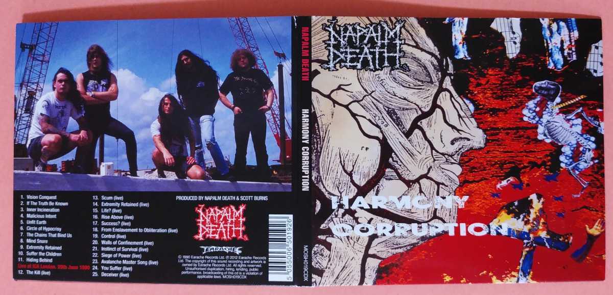 NAPALM DEATH-HARMONY CORRUPTION + Live at ICA London.29th June 1990 CD リマスター TERRORIZER UNSEEN TERROR RIGHTEOUS PIGS ENT DOOM_画像6