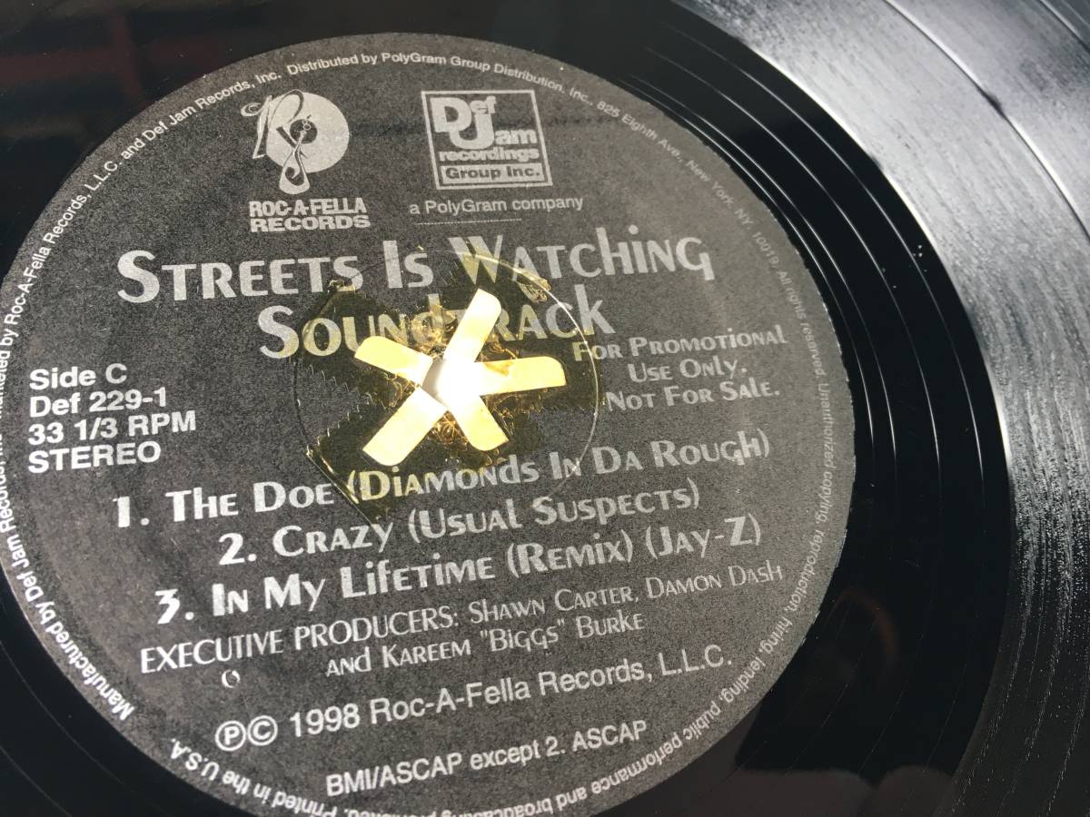 2319●Streets Is Watching Soundtrack/Def 229-1/Memphis Bleek Jay-Z M.O.P.Damon Dash Mahogany/12inch 2LP アナログ盤 _画像6