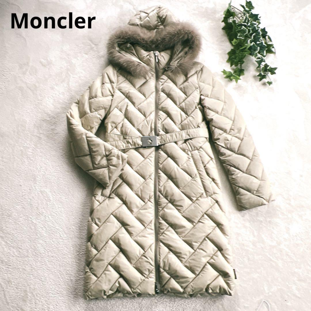 ラウンド モンクレール Moncler 正規品 ロングダウンコート 茶タグ