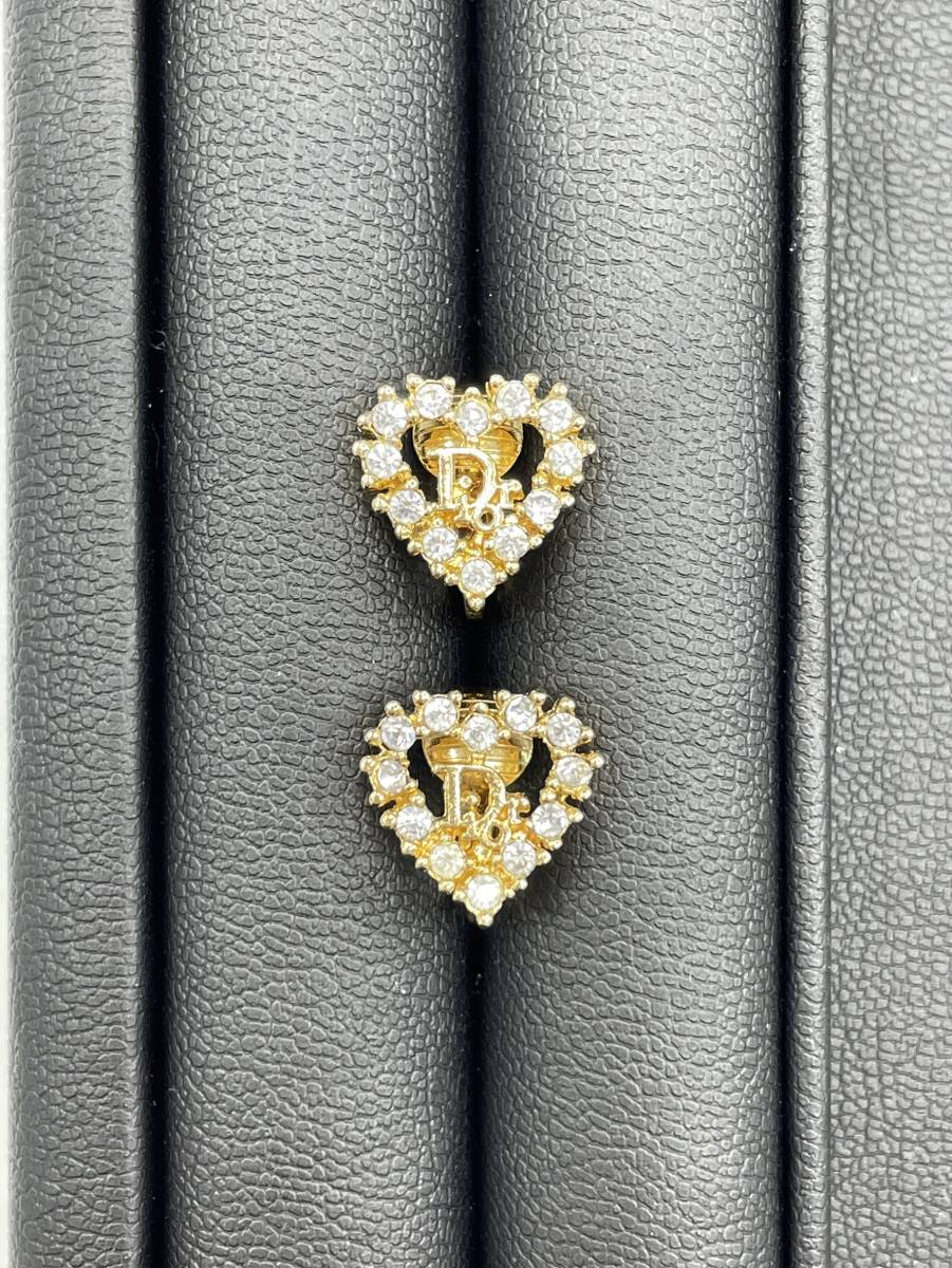 ☆クリスチャンディオール Christian Dior ハート型イヤリング ライン