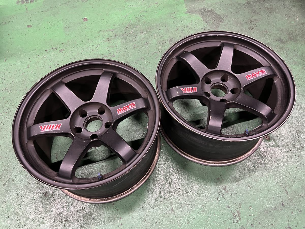 RAYS TE37!9.5j+12 2本セット!Rサイズ 軽量 ボルク 逆反りGTRサイズ