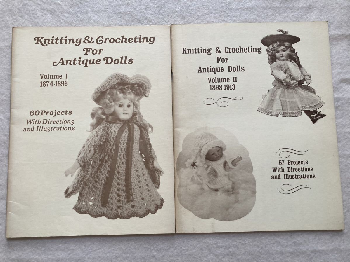 A3☆洋書 Knitting & Crocheting For Antique Dolls Volume Ⅰ & Ⅱ 2冊セット 人形 アンティークドール ハンドメイド☆_画像1