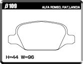 ACRE アクレ ブレーキパッド ユーロストリート リア Alfa Romeo 159 SEDAN 3.2 GTA V6(6MT) フロント:Φ305ローター β109_画像3