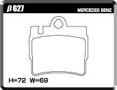 ACRE アクレ ブレーキパッド レーシングプロ(競技専用) リア Mercedes Benz CL W215 クーペ 5.0 CL500 ～A032099 β627_画像3