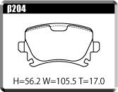 ACRE アクレ ブレーキパッド ユーロストリート リア Volkswagen Jetta 2.0 T/TSI β204