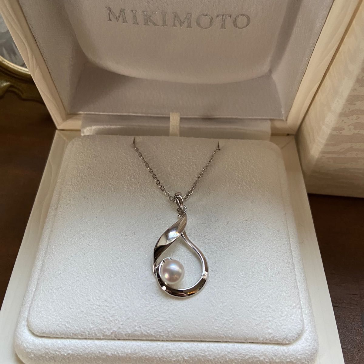 未使用 MIKIMOTO ミキモト 真珠 パール SILVER刻印 ネックレス-