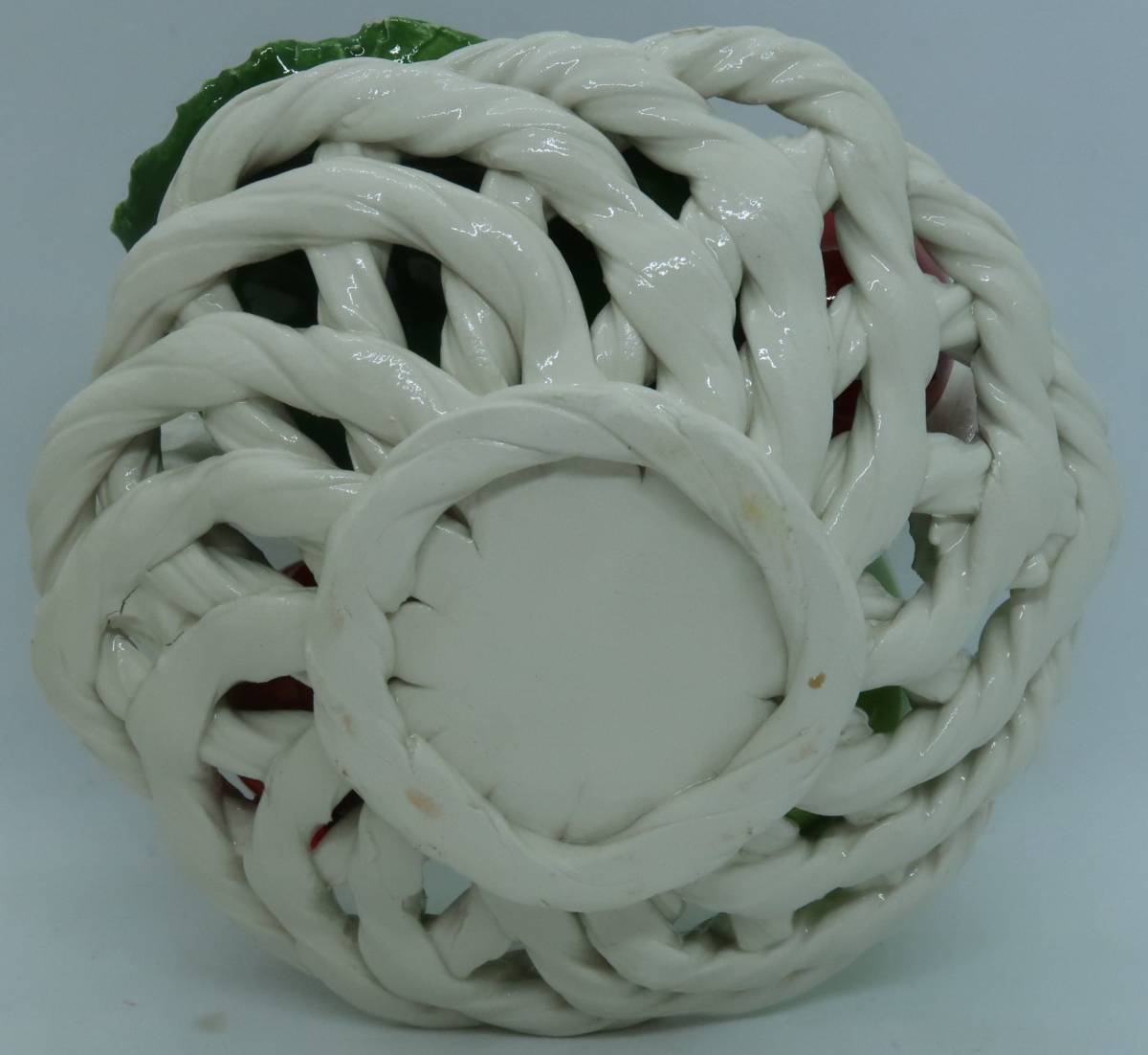 イタリア製 カポディモンテ 陶器製フルーツバスケット Ceramic Fruit Basket イタリア製 さくらんぼ/りんご Art.378/SC_画像8
