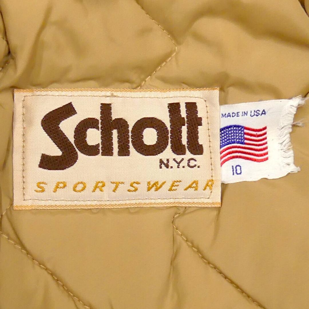 即決★アメリカ製 Schott★メンズL位 ダウンジャケット ショット 青 茶 ファーフード アウトドア ダウンコート 登山 キャンプ