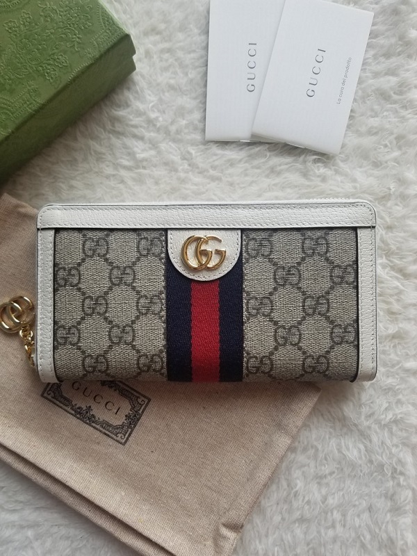 国内完売 GUCCI グッチ オフィディア ウェブ ストライプ ジップ 長財布-