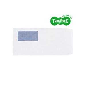 【誠実】 80g/m2 長3 裏地紋付 窓付封筒 TANOSEE ホワイト 1箱(1000枚) 業務用パック 封筒