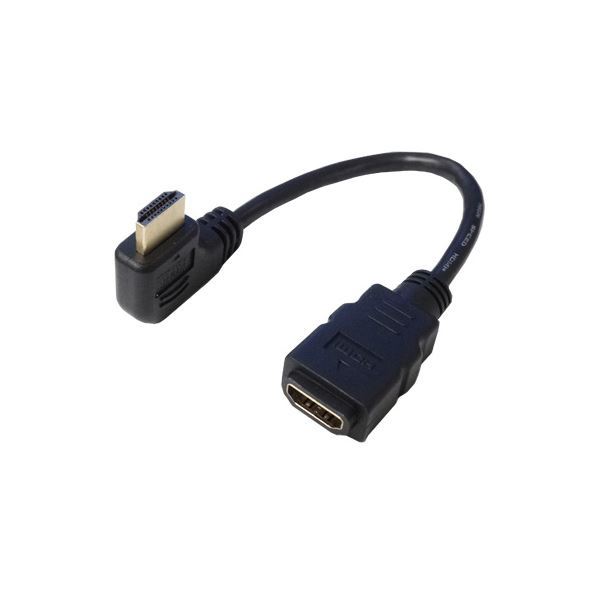 (まとめ)変換名人 HDMI L型ケーブル延長20(右L) HDMI-CA20RL【×5セット】_画像1