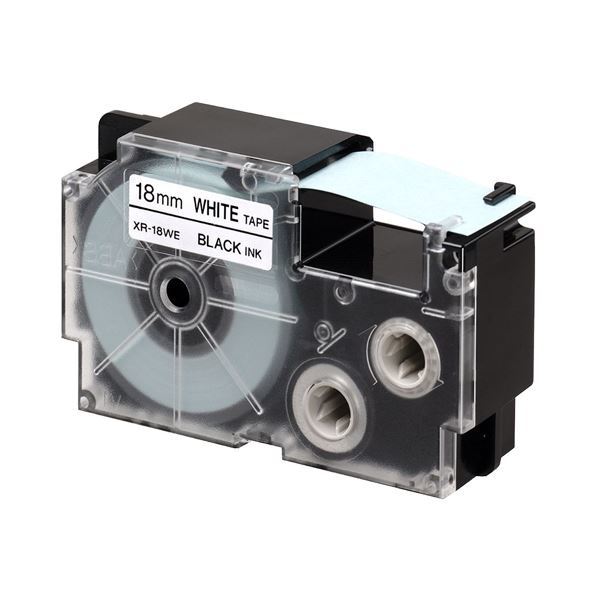 カシオ NAME LANDスタンダードテープ 18mm×8m 白/黒文字 XR-18WE 1セット(5個)