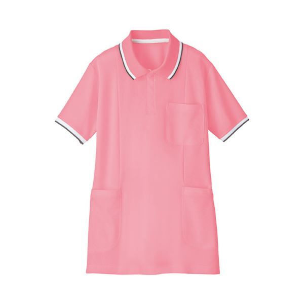 （まとめ） 自重堂 半袖ロングポロシャツ WH90338 ピンク 4L【×2セット】